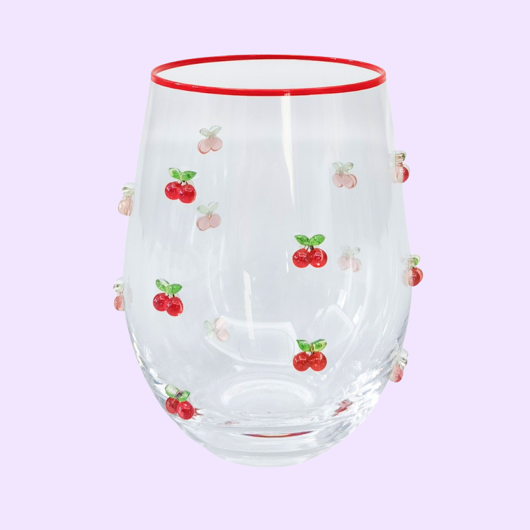 Cherry Stemless Glass