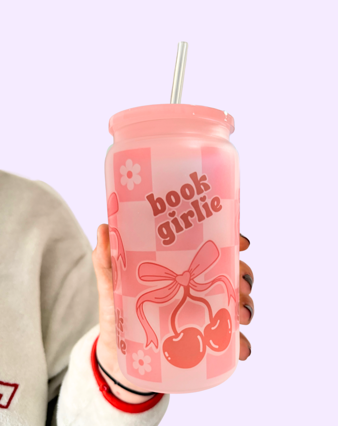 Cherry Book Girlie | Bookish Glass Can