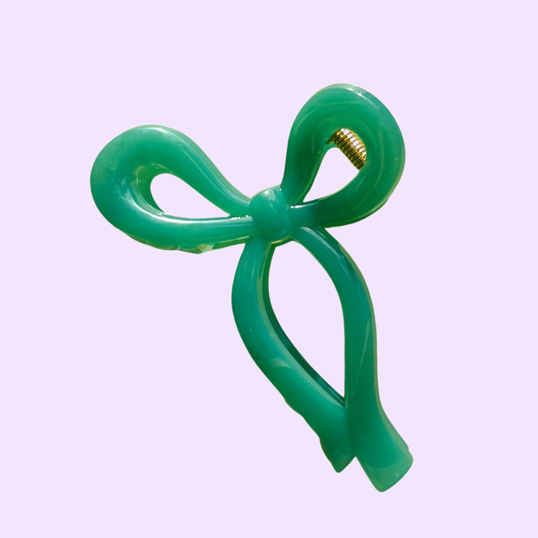 Bow Claw Clip Green