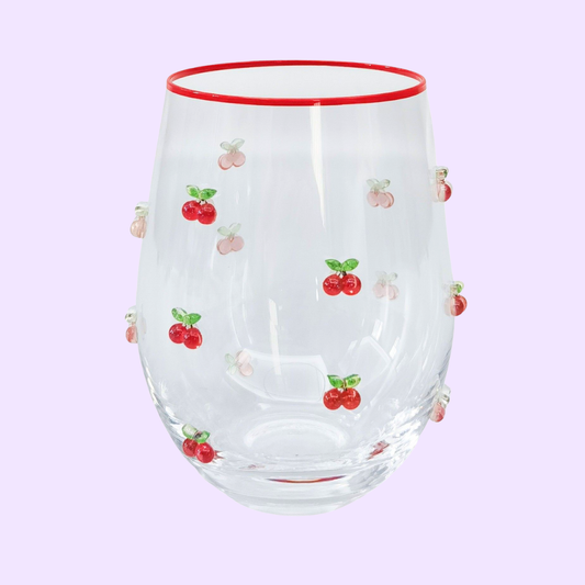 Kaya Cherry Bow | Stemless Glass