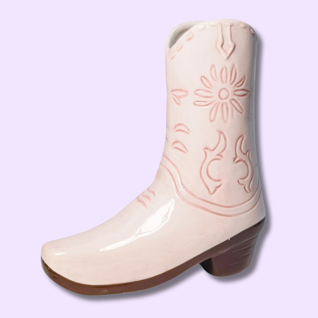Pink Cowgirl Boot Vase