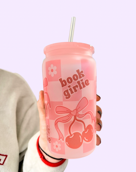 Cherry Book Girlie | Bookish Glass Can